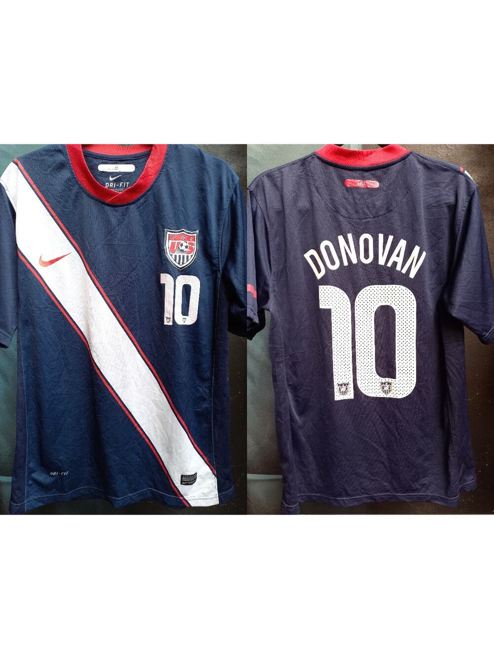 Landon DONOVAN #10 US 2010 NIKE World Cup SASH jersey M navy FIFA Soccer vtg